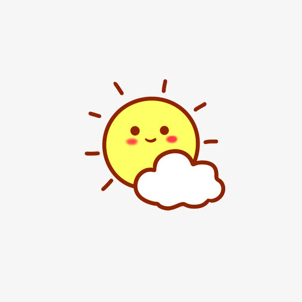 卡通太阳云朵装饰图案免抠