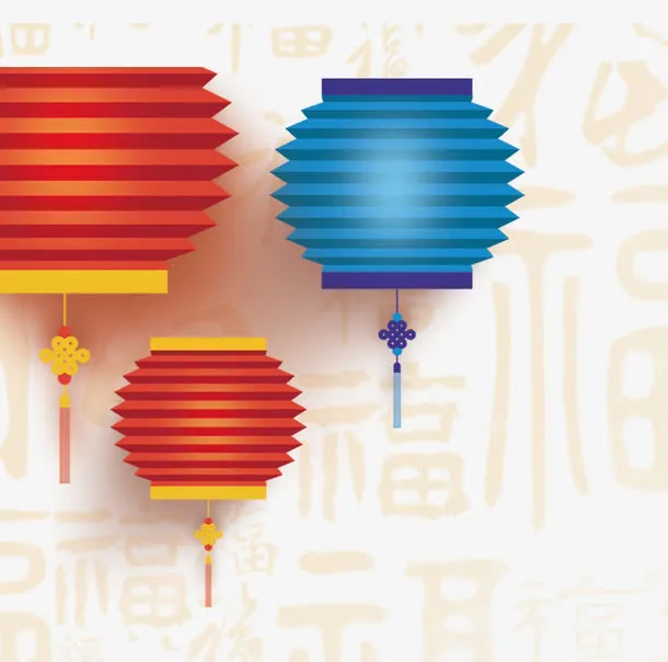 中国风福气灯笼免抠