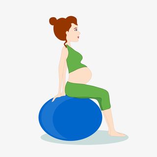 练瑜伽的孕妇矢量图免抠