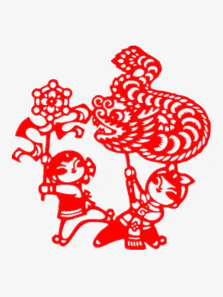 舞龙剪纸免抠