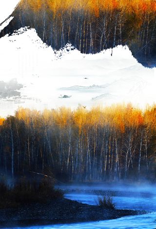 北疆旅游宣传海报背景素材高清