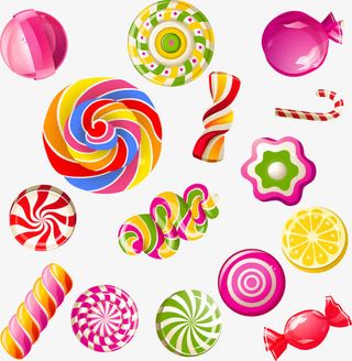 彩色糖果矢量图免抠