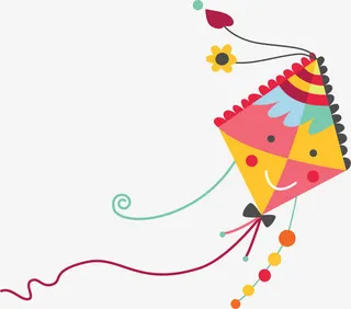 手绘风筝绘画素材免抠