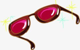 春天手绘眼镜漫画免抠