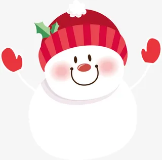 可爱白色雪人免抠