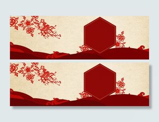 新年中国风几何红色电商海报背景高清