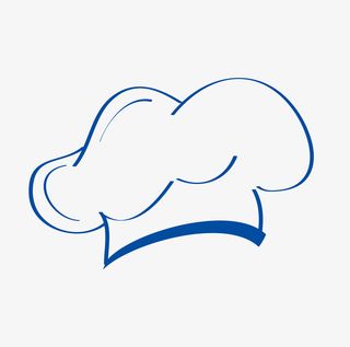 蓝色厨师帽矢量简笔画免抠