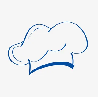 蓝色厨师帽矢量简笔画免抠