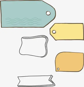 手绘标题框对话免抠