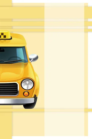 红色卡通手绘出租车简约海报背景高清