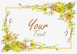 矢量手绘黄色花边免抠