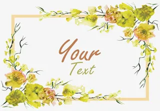 矢量手绘黄色花边免抠