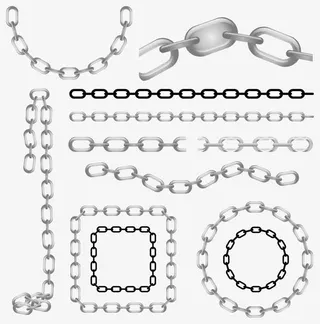 金属链条矢量免抠