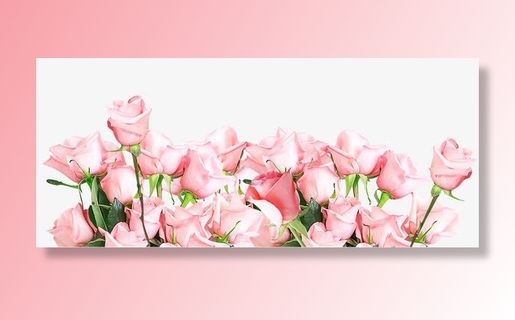 清新唯美粉色玫瑰花丛免抠