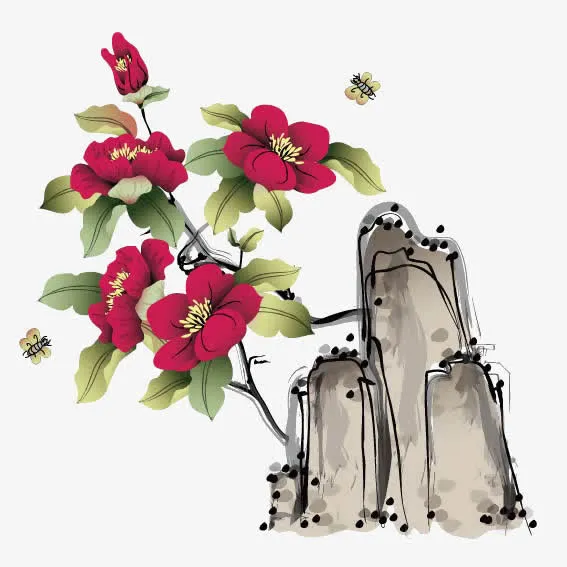 水彩画梅花免抠