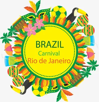 黄色背景狂欢节海报