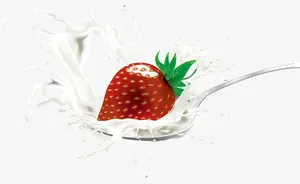 草莓牛奶广告设计免抠