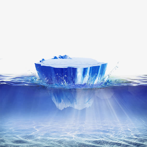 海面漂浮冰山免抠