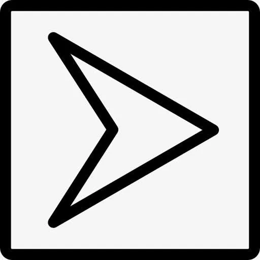 方形按钮轮廓中的右箭头图标免抠