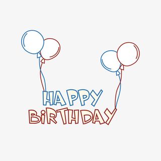 简约手绘生日快乐字体素材免抠