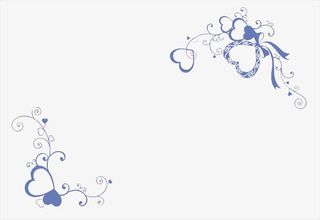 紫色抽象心形设计对角花边框免抠