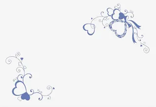 紫色抽象心形设计对角花边框免抠