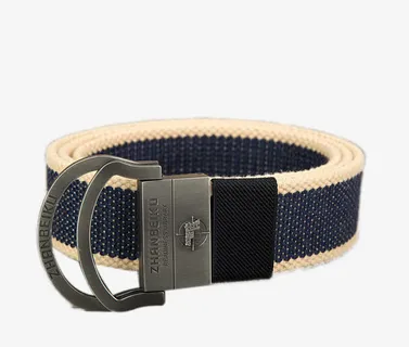 紧卫双环扣帆布皮带免抠