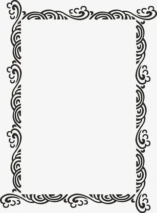 竖边框花纹卡通免抠