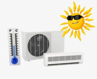 手绘空调内外机免抠