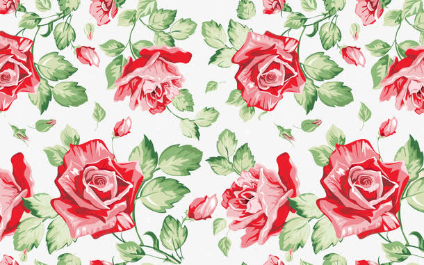 精致的玫瑰花花纹免抠