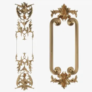 精美欧式金属边框花纹免抠