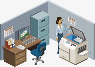 矢量办公室用品摆放免抠