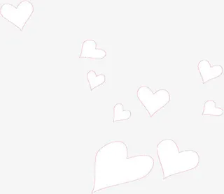 白色爱心七夕情人节免抠