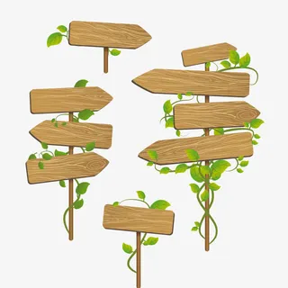 木质告示牌免抠