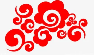 红色的祥云图案免抠