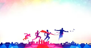 奔跑彩色背景高清