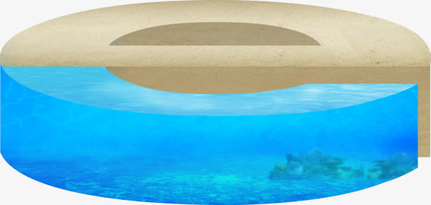 摄影沙滩蓝色效果字体设计免抠