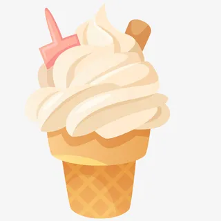 夏季食物手绘奶油雪糕夏天免抠