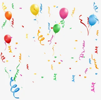 多彩漂浮彩带免抠