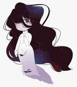 矢量长发幽灵免抠