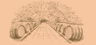 手绘红酒酒窖免抠