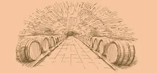 手绘红酒酒窖免抠