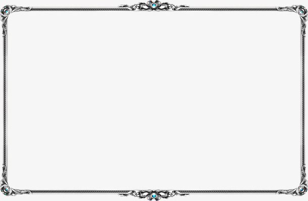 游戏边框 质感 银色免抠