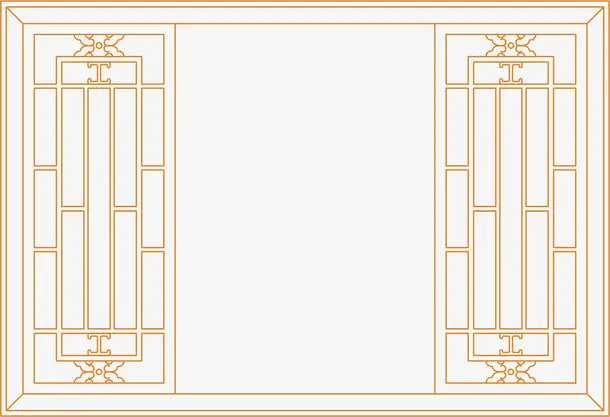 中式文艺园林窗子免抠