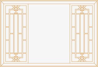 中式文艺园林窗子免抠