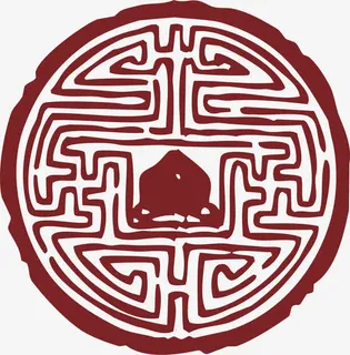 圆形的中国风式红章免抠