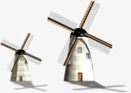 春天清新田园风车免抠