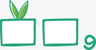 春天边框绿色矢量免抠