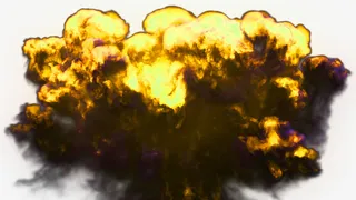 黄色大气爆炸效果元素免抠