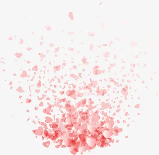 粉色浪漫漂浮爱心免抠